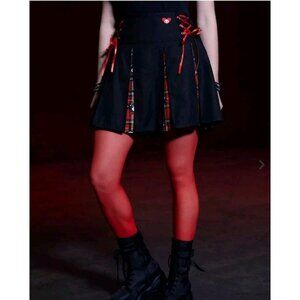 Skelanimals Plaid Contrast Pleated Skirt Hot Topic Size 2XL NEW WITH TAGS